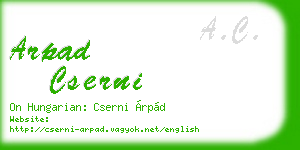 arpad cserni business card
